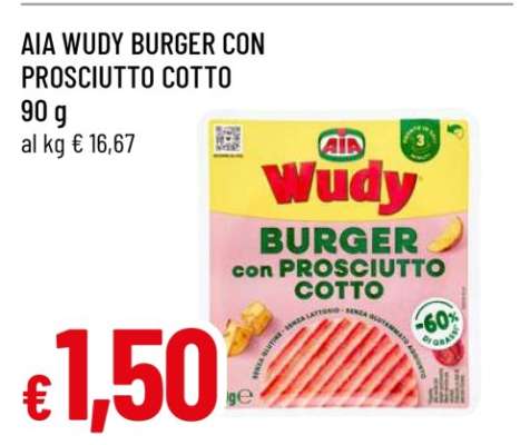 AIA Wudy Burger con Prosciutto Cotto
