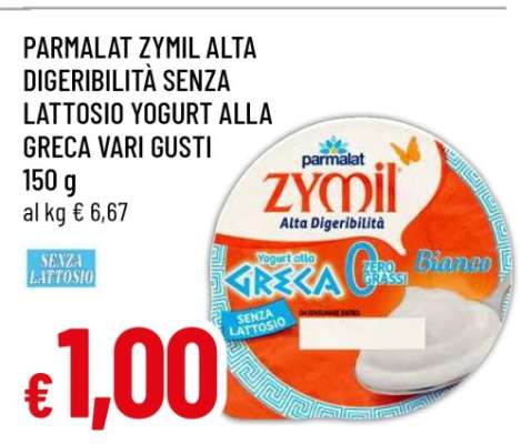 Parmalat Zymil Alta Digeribilità Senza Lattosio Yogurt alla Greca Vari Gusti