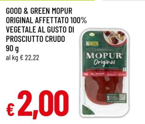 GOOD & GREEN MOPUR ORIGINAL AFFETTATO 100% VEGETALE AL GUSTO DI PROSCIUTTO CRUDO