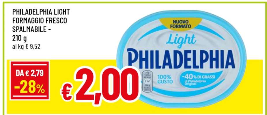 PHILADELPHIA LIGHT FORMAGGIO FRESCO SPALMABILE