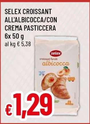SELEX CROISSANT ALL'ALBICOCCA/CON CREMA PASTICCERA