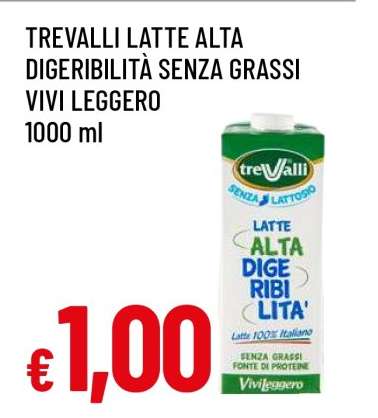 Trevalli Latte Alta Digeribilità Senza Grassi Vivi Leggero