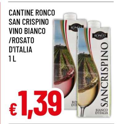 CANTINE RONCO SAN CRISPINO VINO BIANCO/ROSATO D'ITALIA