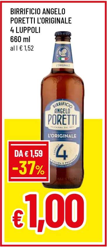 BIRRIFICIO ANGELO PORETTI L'ORIGINALE 4 LUPPOLI