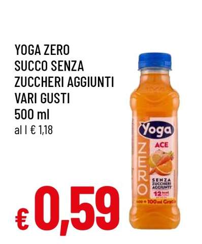 YOGA ZERO SUCCO SENZA ZUCCHERI AGGIUNTI VARI GUSTI