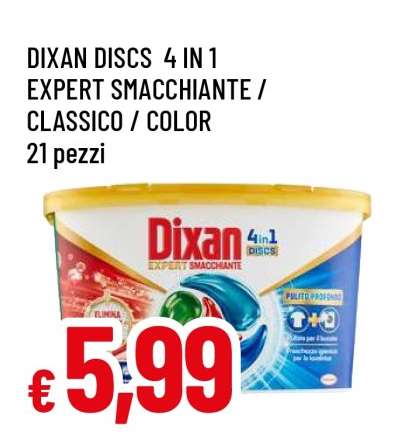 DIXAN DISCS 4 IN 1 EXPERT SMACCHIANTE / CLASSICO / COLOR