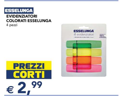 EVIDENZIATORI COLORATI ESSELUNGA