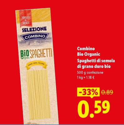 Combino Bio Organic Spaghetti di semola di grano duro bio