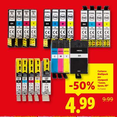 Cartucce Multipack per stampanti Canon, Epson, HP