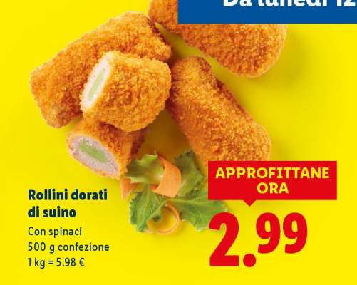 Rollini dorati di suino