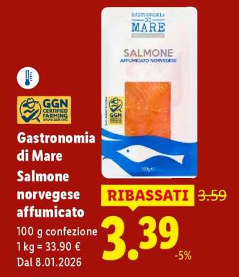 Gastronomia di Mare Salmone norvegese affumicato
