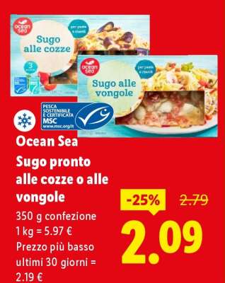Ocean Sea Sugo pronto alle cozze o alle vongole