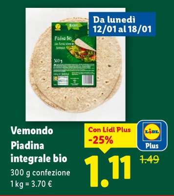 Vemondo Piadina integrale bio