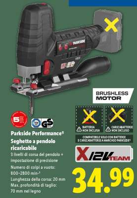 Parkside Performance Seghetto a pendolo ricaricabile