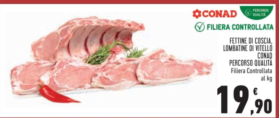 Fettine di coscia, lombatine di vitello