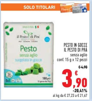 Pesto in gocce Il Pesto di Prà