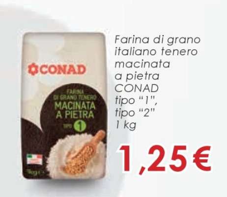 CONAD Farina di grano italiano tenero macinata a pietra
