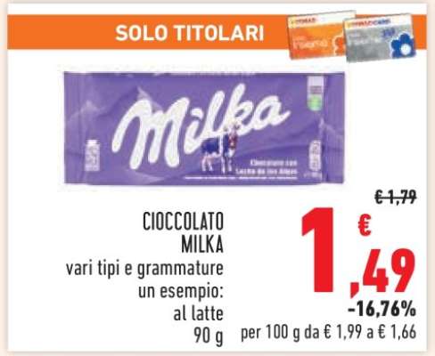 CIOCCOLATO MILKA