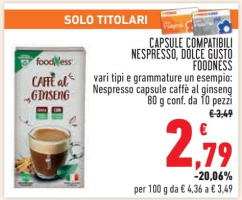 Capsule Compatibili Nespresso, Dolce Gusto Foodness