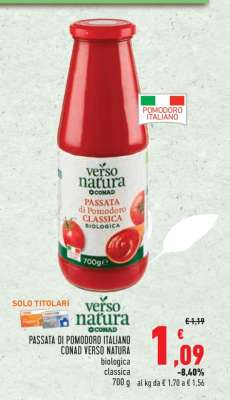 Passata di Pomodoro Italiano Conad Verso Natura