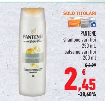 PANTENE shampoo vari tipi