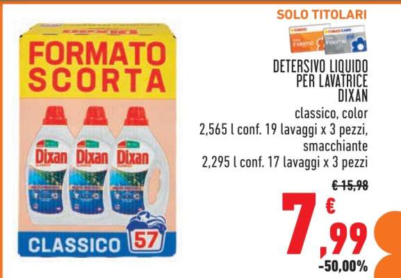 Detersivo Liquido per Lavatrice Dixan