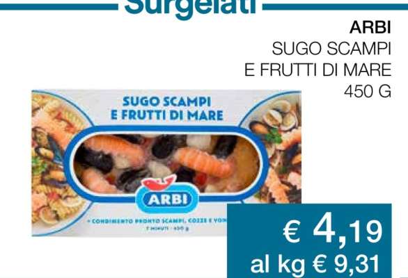 ARBI SUGO SCAMPI E FRUTTI DI MARE 450 G
