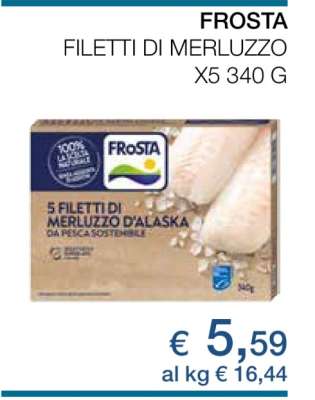 FROSTA FILETTI DI MERLUZZO X5 340 G