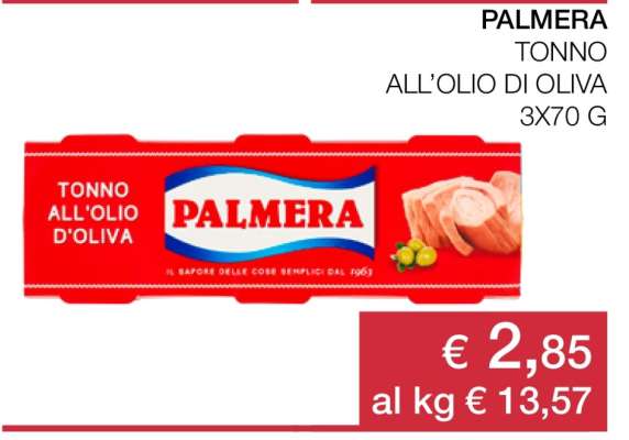 PALMERA TONNO ALL’ OLIO DI OLIVA 3X70 G