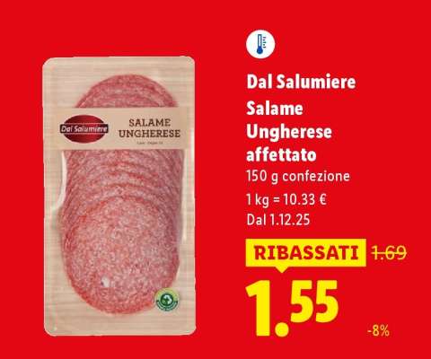 Dal Salumiere Salame Ungherese affettato