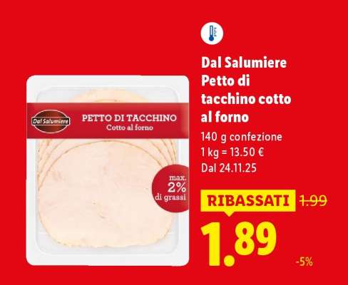 Dal Salumiere Petto di tacchino cotto al forno