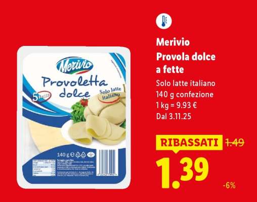 Merivio Provola dolce a fette