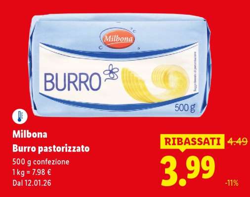 Milbona Burro pastorizzato