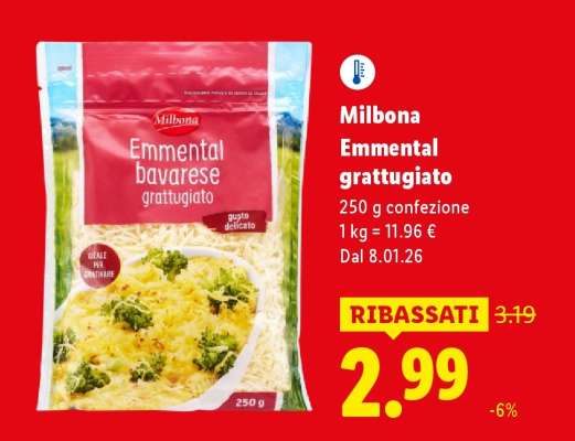 Milbona Emmental grattugiato