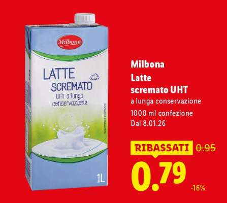 Milbona Latte scremato UHT