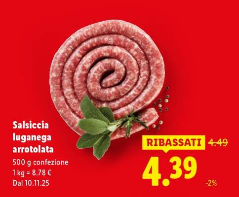 Salsiccia luganega arrotolata