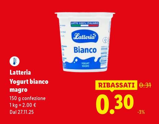 Latteria Yogurt bianco magro