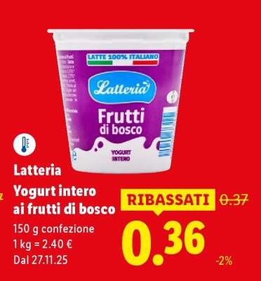 Latteria Yogurt intero ai frutti di bosco