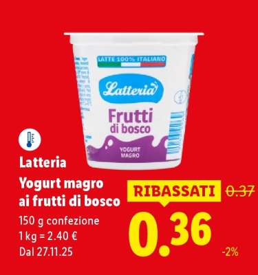 Latteria Yogurt magro ai frutti di bosco