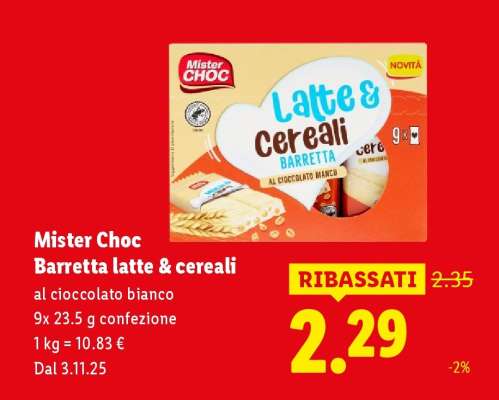 Mister Choc Barretta latte & cereali