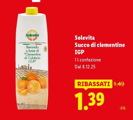 Solevita Succo di clementine IGP