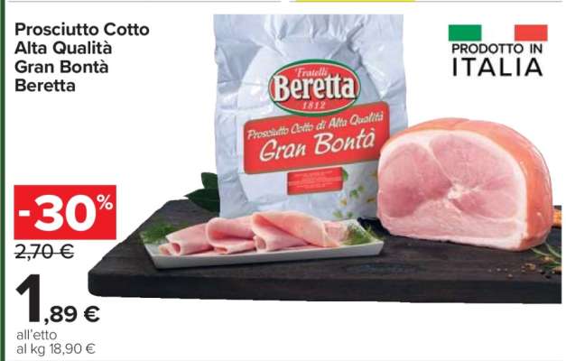 Prosciutto Cotto Alta Qualità Gran Bontà Beretta