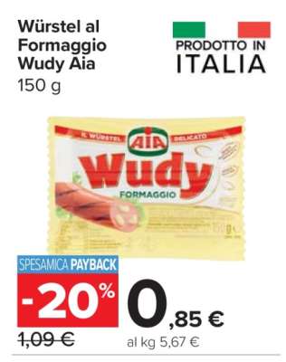 Würstel al Formaggio Wudy Aia