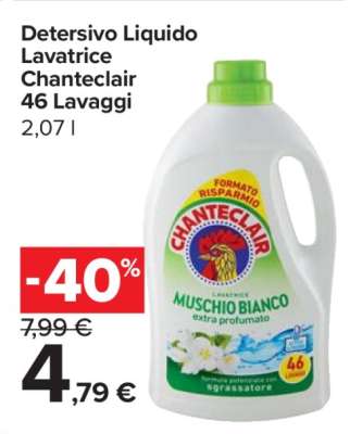 Detersivo Liquido Lavatrice Chanteclair 46 Lavaggi