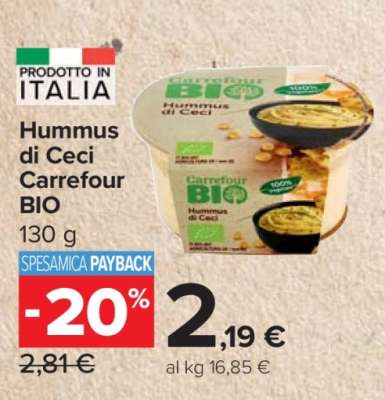 Hummus di Ceci Carrefour Bio
