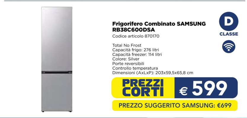 Frigorifero Combinato SAMSUNG RB38C600DSA