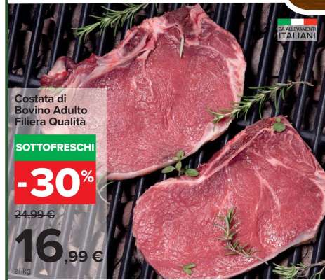 Costata di Bovino Adulto Filiera Qualità