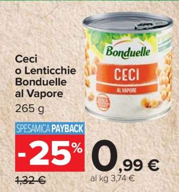 Ceci o Lenticchie Bonduelle al Vapore