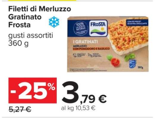 Filetti di Merluzzo Gratinato Frosta