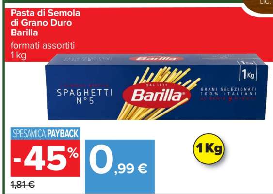 Pasta di Semola di Grano Duro Barilla
